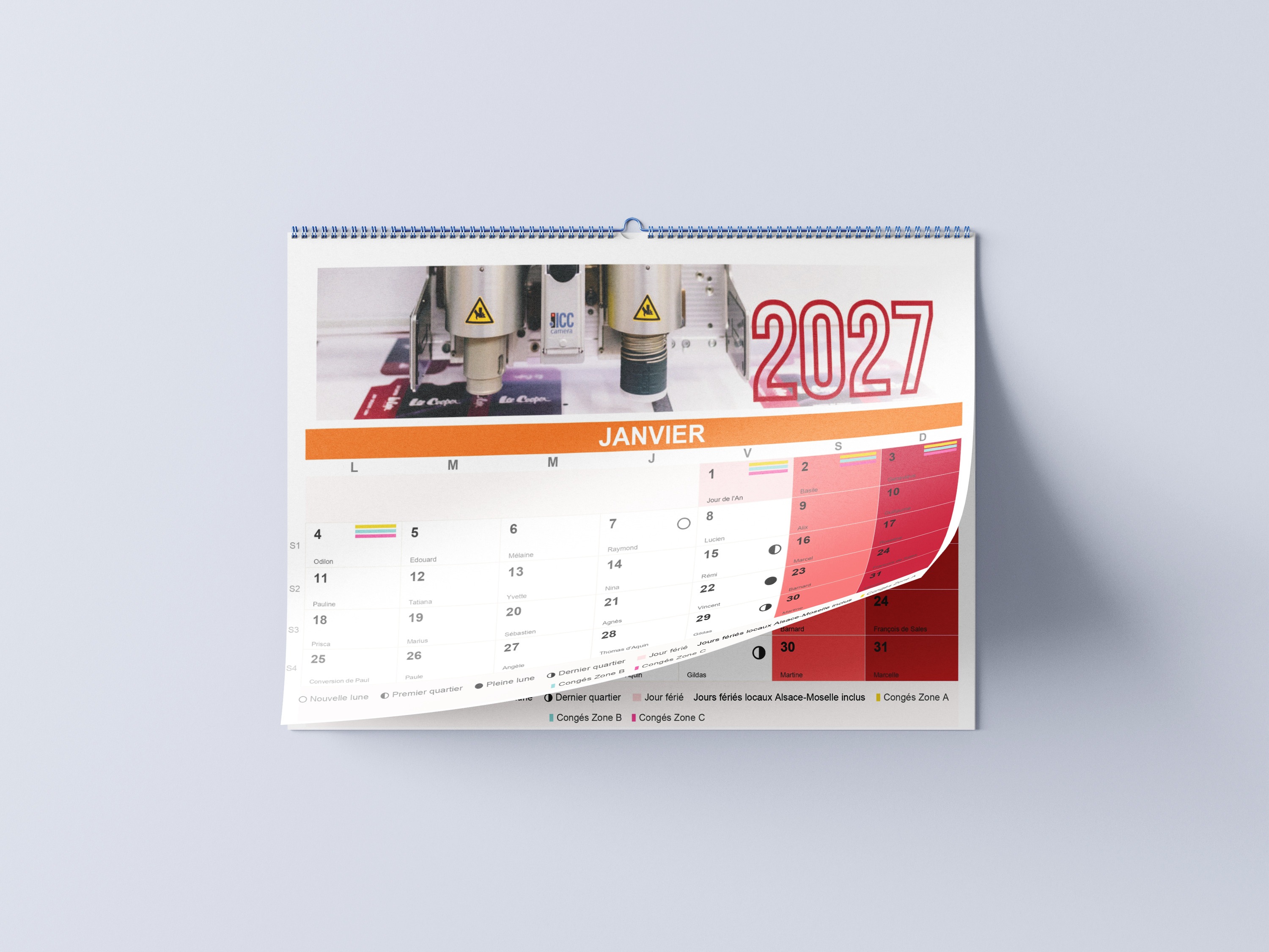 Calendrier Wire'O mural